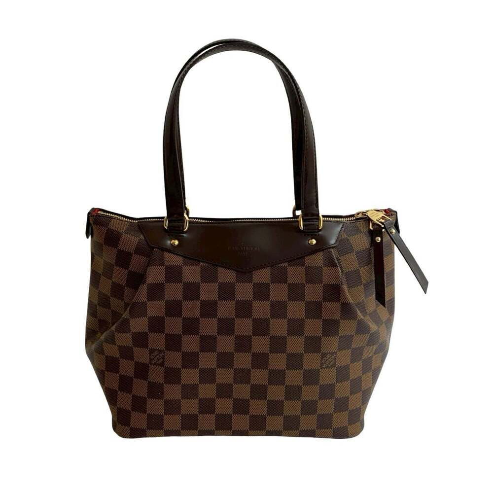 LOUIS VUITTON Authentic Brown Damier Leather Tote Bag - Picture 1 of 10